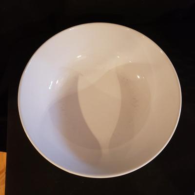 White Bowls, Brie Bakeware, Round Woven Basket-Crate & Barrel (K-RG)