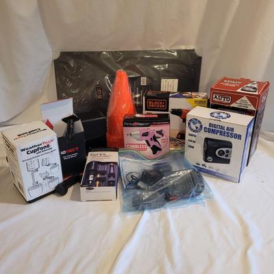 Variety of Household Gadgets: Binoculars, Drills, Compressor, & More (D-EL)