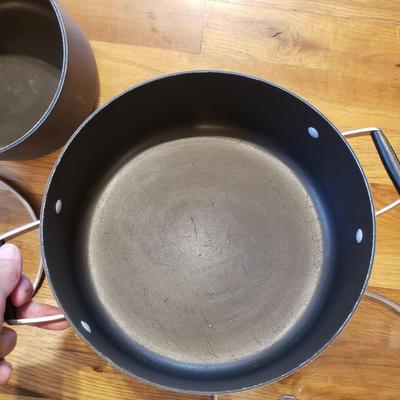 Eight Piece Calphalon, All-Clad and NSF Pots and Pans (K-KD)