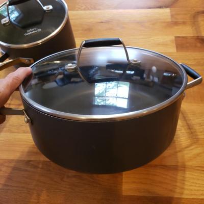 Eight Piece Calphalon, All-Clad and NSF Pots and Pans (K-KD)