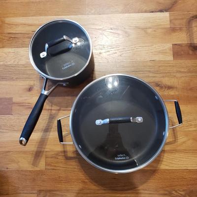 Eight Piece Calphalon, All-Clad and NSF Pots and Pans (K-KD)