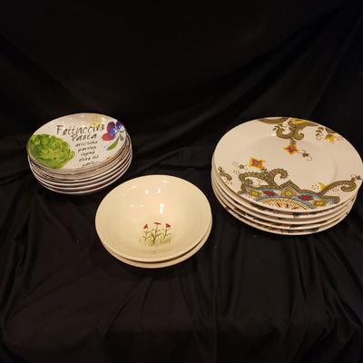 Manna Pottery Bowls, Mandala Dinner Plates, and More (K-KD)