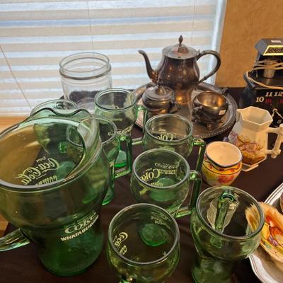 Coke Set, Vintage Beer Bottles, Glassware