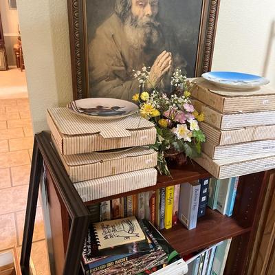 Bookshelf , Frames, Books, Plates