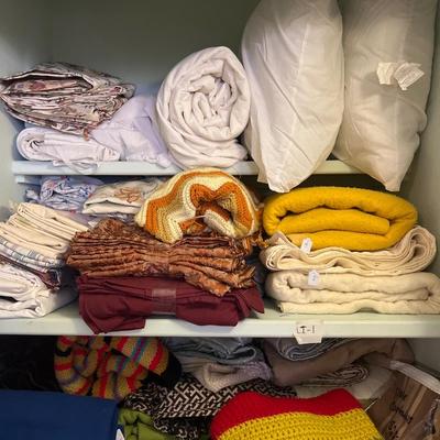 Sheets, Afghans Pillows, curtains