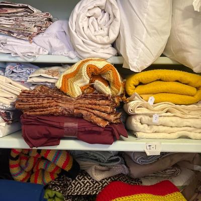 Sheets, Afghans Pillows, curtains