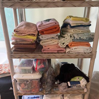 Towels, Adult Diapers, medical equipment. Curlers, rug Trash can