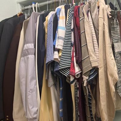 Men’s suit Coats, jackets and short sleeve shirts