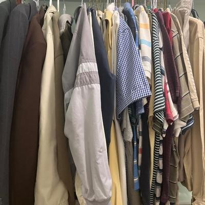 Men’s suit Coats, jackets and short sleeve shirts