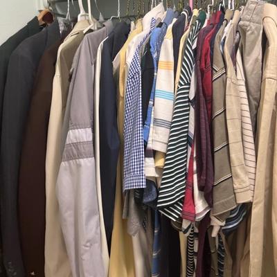 Men’s suit Coats, jackets and short sleeve shirts