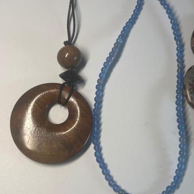 Stone, wood & bead necklaces
