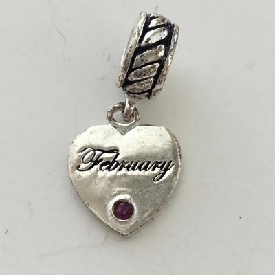 925 marked February charm