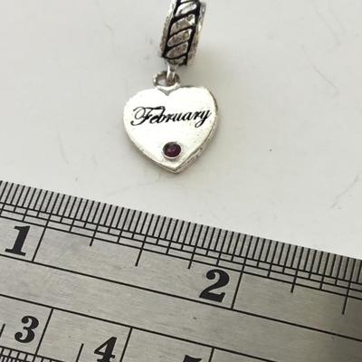 925 marked February charm