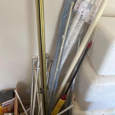 Both Coleman irons, jelly jars, light bulbs, and misc. items