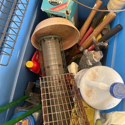 Yard chemicals, garden tools, sprayers