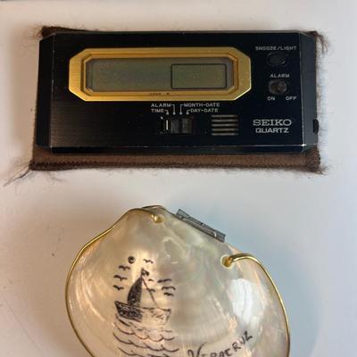 Greece bottle opener, shell trinket box, jewelry boxes, clock