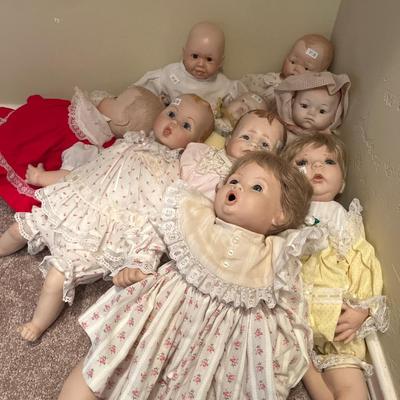 9 Handmade Porcelain Dolls