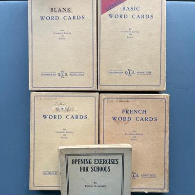 Vintage teaching word cards