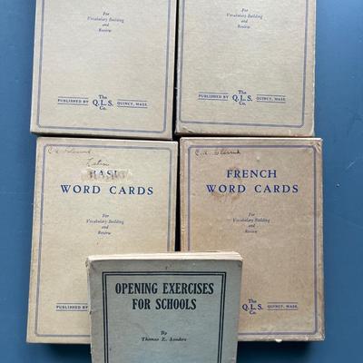 Vintage teaching word cards