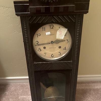 3 old hanging clocksclock