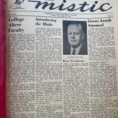 Moorhead State Teachers College, The Western Mystic, newspapers 1940s & 1950s