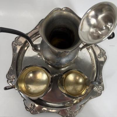 Antique Forbes Silver Company Quadruple Tea Set Silver Plate 4 Pieces