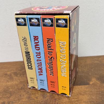 "THE ROAD TO" COLLECTION 4 VHS Tape Box Set with Bob Hope, Bing Crosby & Dorothy Lamour
