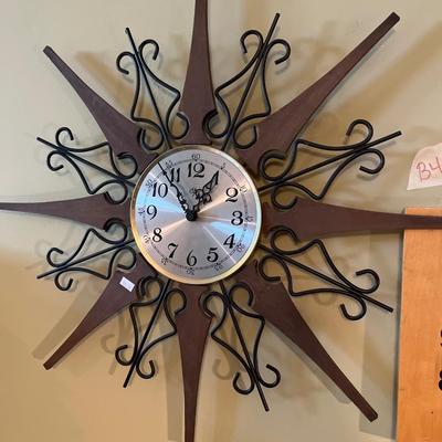 MCM Clock & Butcher Block Clock and Lamp