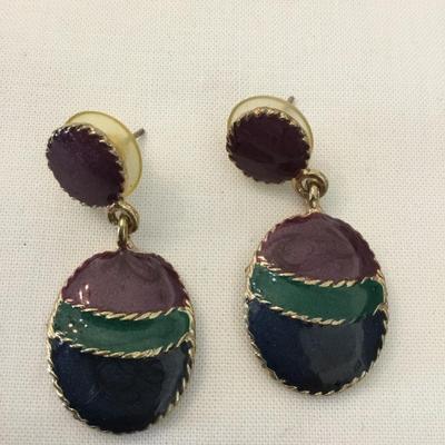 Vintage 80s enameled earrings