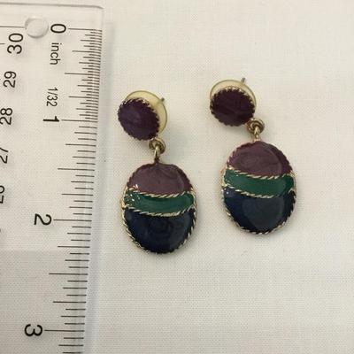 Vintage 80s enameled earrings