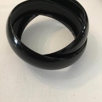 Vintage, metal jet, black bangle, bracelets