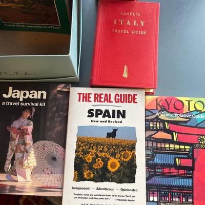 Dictionary and travel brochures
