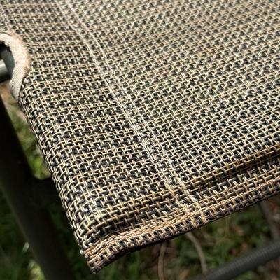LOT 5S: Outdoor Patio Table w/ Folding Chairs & Umbrella Stand