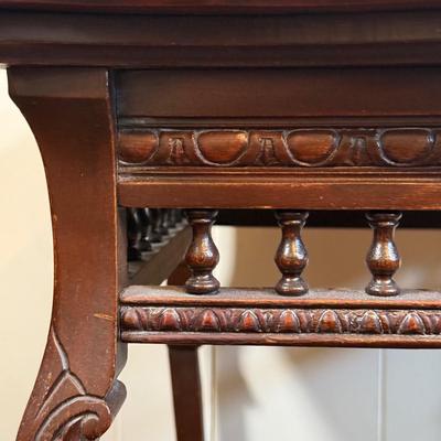 LOT 10X: Vintage 2 Tier Carved Side Table