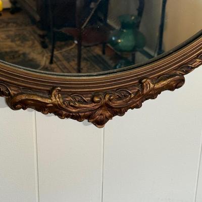 LOT 11X: Vintage Hand Carved Ornate Wooden Framed Mirror