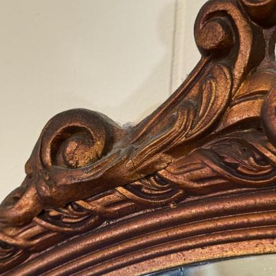 LOT 11X: Vintage Hand Carved Ornate Wooden Framed Mirror