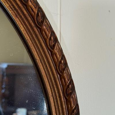 LOT 11X: Vintage Hand Carved Ornate Wooden Framed Mirror