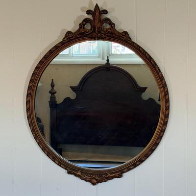 LOT 11X: Vintage Hand Carved Ornate Wooden Framed Mirror