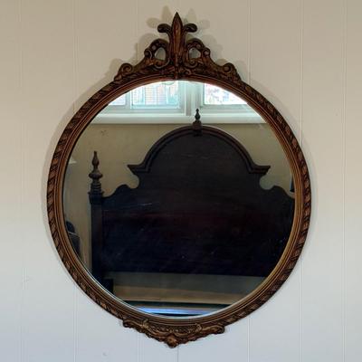 LOT 11X: Vintage Hand Carved Ornate Wooden Framed Mirror