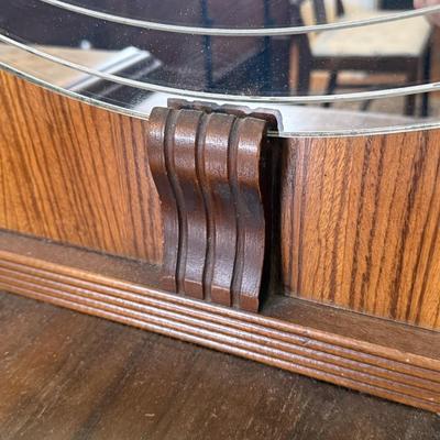LOT 13X: Vintage Vanity w/ Circle Mirror & Bench