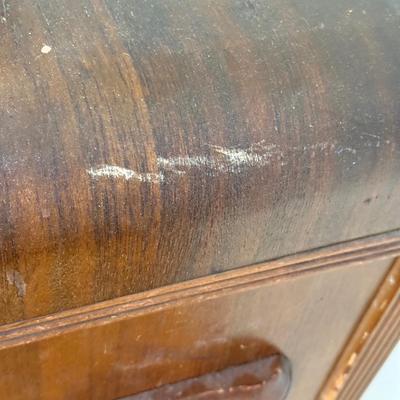 LOT 13X: Vintage Vanity w/ Circle Mirror & Bench