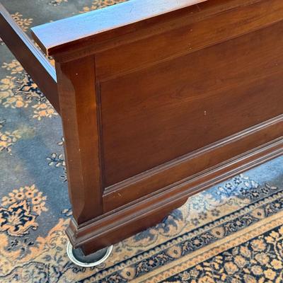 LOT 14X: Vintage Wooden Headboard, Footboard & Rails