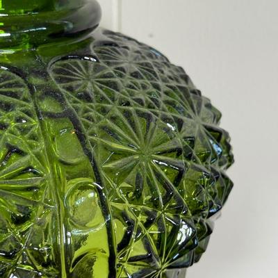 LOT 16X: Marble Base Green Glass Table Lamp