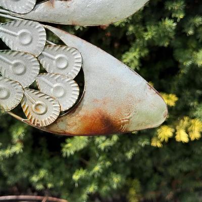 LOT 29: Beautiful Metal Yard Decor, Plant Stand & Garden Stake Flower Torch