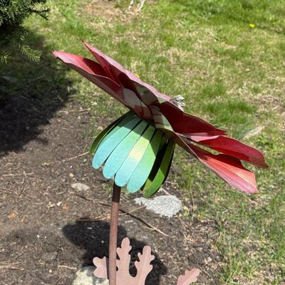 LOT 29: Beautiful Metal Yard Decor, Plant Stand & Garden Stake Flower Torch