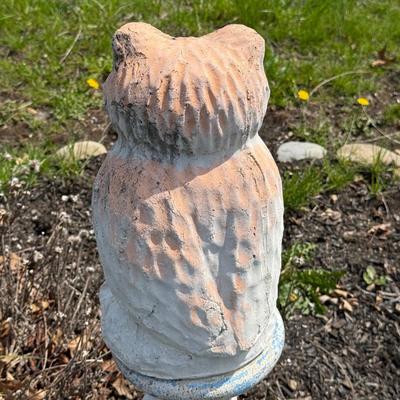 LOT 31: Concrete Owl Statue w/ Base