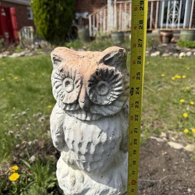 LOT 31: Concrete Owl Statue w/ Base