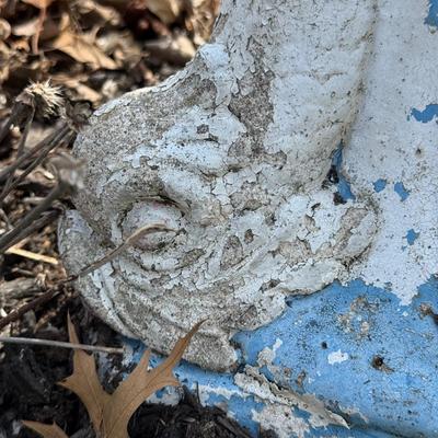 LOT 31: Concrete Owl Statue w/ Base