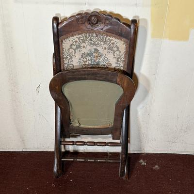 LOT 32B: Vintage Folding/Cane Back Wooden Rocking Chairs