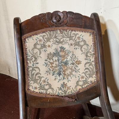 LOT 32B: Vintage Folding/Cane Back Wooden Rocking Chairs
